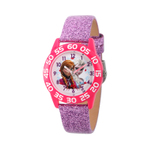 FROZEN ELSA AND ANNA WATCH, PURPLE GLITTER STRA 儿童手表
