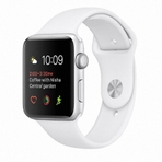 WATCH SERIES 2 42mm SILVER ALUMINUM CASE WITH WHITE SPORT BAND 苹果智能手表