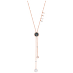 LUCY NECKLACE RND LAYERED JET CRY ROS 项链