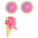 NO REGRETS:PE STUD ICE CREAM LMUL/GOS 耳饰