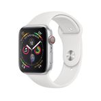 APPLE WATCH SERIES 4 GPS + CELLULAR 44mm SILVER ALUMINUM CASE WITH WHITE SPORT BAND 智能手表