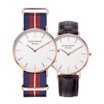 ROMANSON UNISEX NATO BAND WATCH TL6A30UUVRASC1 LEATHER BAND ADDITIONAL GIFT 男女同款手表 赠送皮革表带