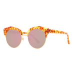 FLASHBACK YELLOW COLOR PATTERN GOLD METAL PINK MIRROR LENS   墨镜