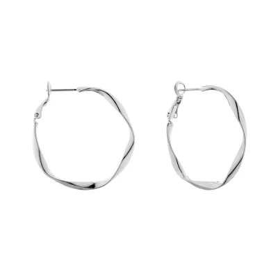 Fluid Wave Hoop Earrings