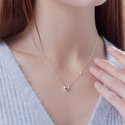 lovely heart cubic-necklace
