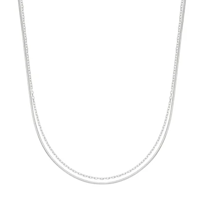 Silver925 Soft Curve Layered Necklace