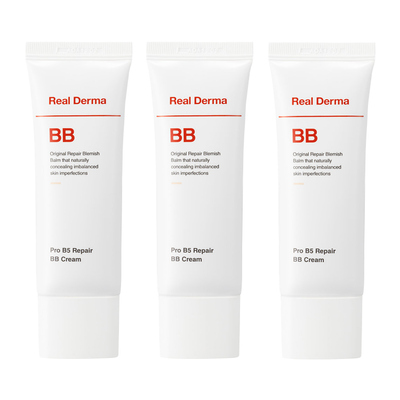 리얼더마 프로 B5 리페어 비비 크림 40ml 3개입 민감성 피부 여드름 홍조 피부 진정