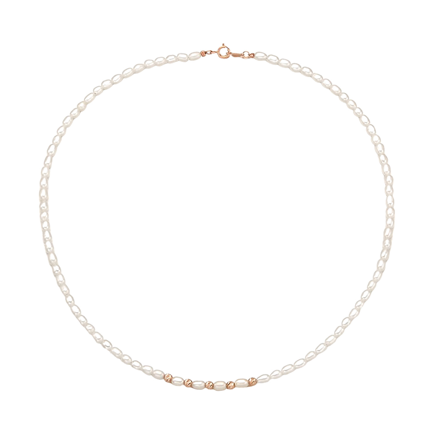 14K FRESHWATER RICE PEARL NECKLACE