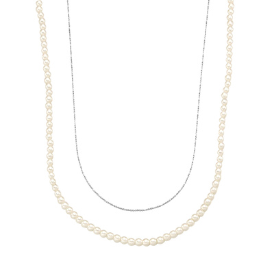 [여자아이들 미연 착용] gleam pearl necklace set_silver