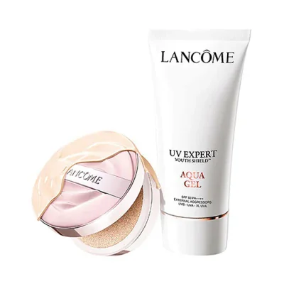 스킨 이돌 3 세럼 파인커버 쿠션 & UV 엑스퍼트 유스 쉴드 아쿠아 젤 50ml 면세점 단독 세트