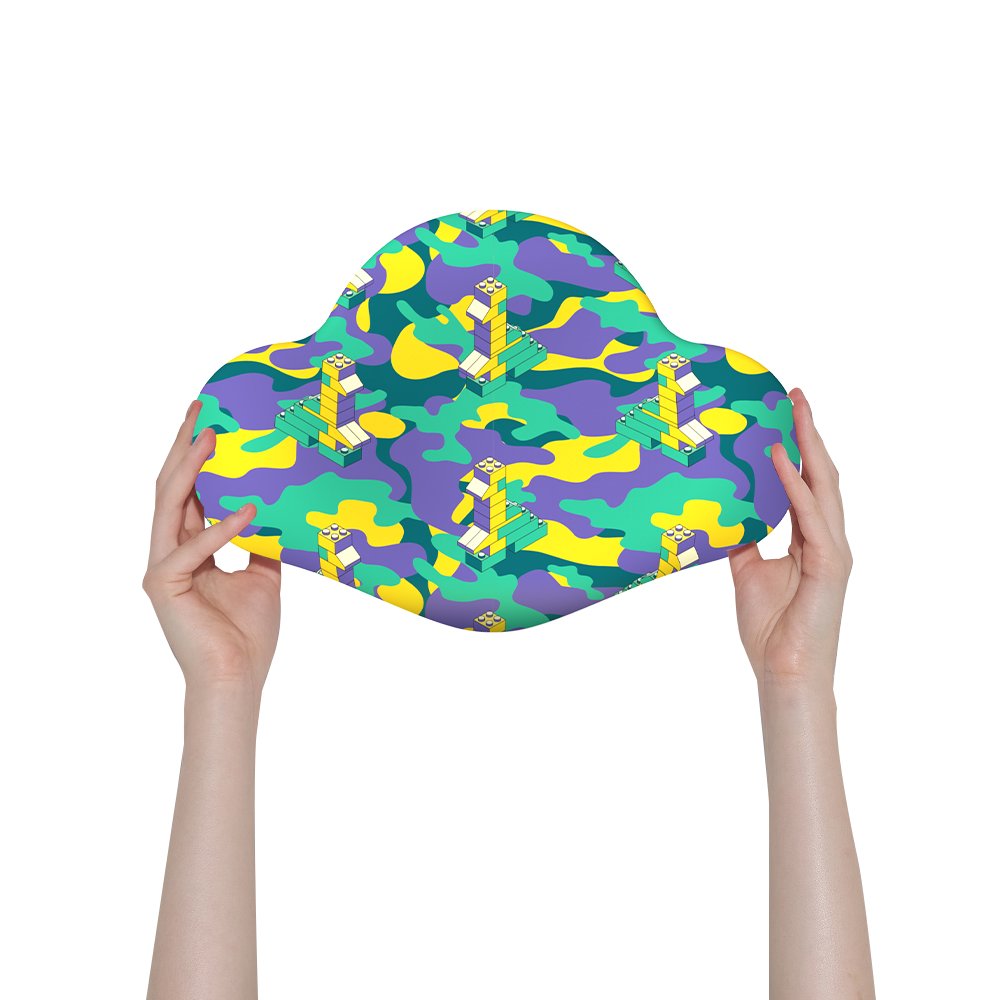 CLOUD PILLOW COVER - CAMOUFLAGE DINO