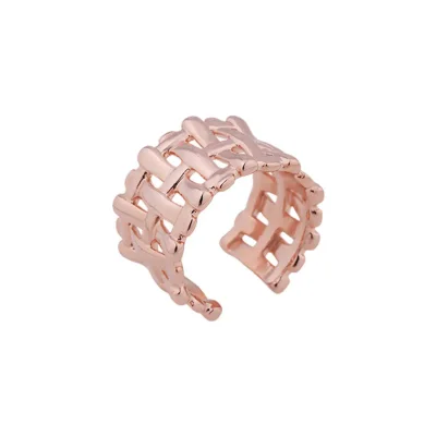 #Rose Gold/볼드 메쉬 오픈 반지