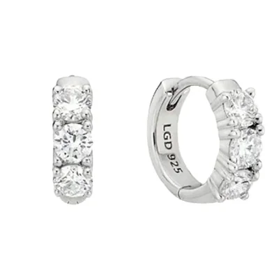 에센스 실버(W) 랩다이아 트리아 원터치 귀걸이_0.1CT
