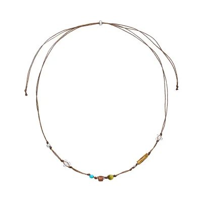 bohemian mixed stone string necklace