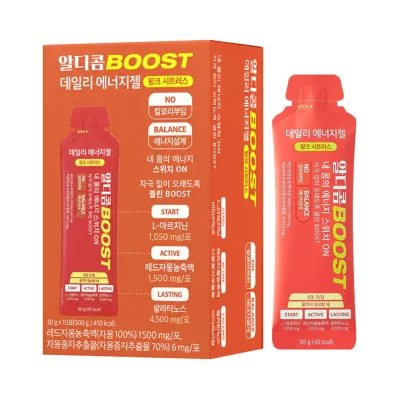 알디콤 BOOST 데일리 에너지젤 핑크 시트러스 10포