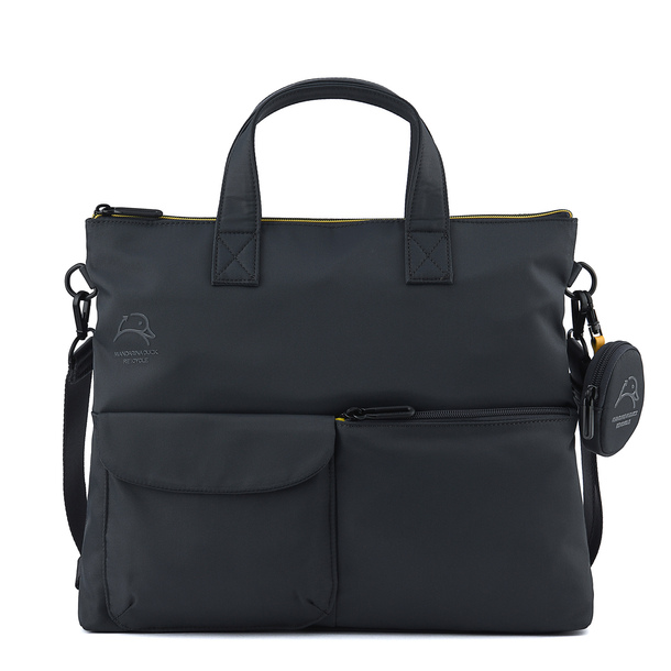 ノートスリーブ ブラック×キャメル KATHARINE HAMNETT LONDON】SOFT フラップ ロングウォレット