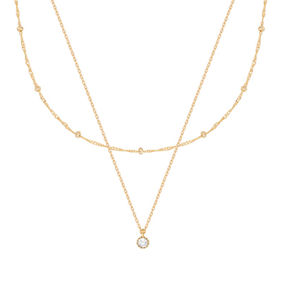 glare cubic layered necklace