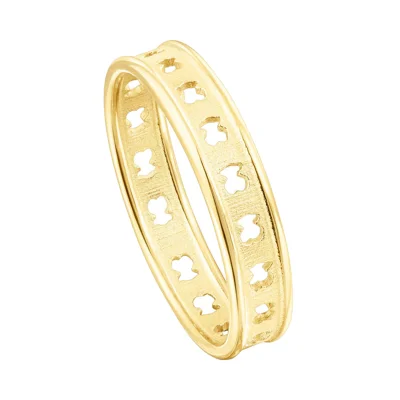 Silver vermeil TOUS Bear Row ring bear silhouettes_SIZE 12