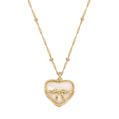 holiday heart necklace_gold