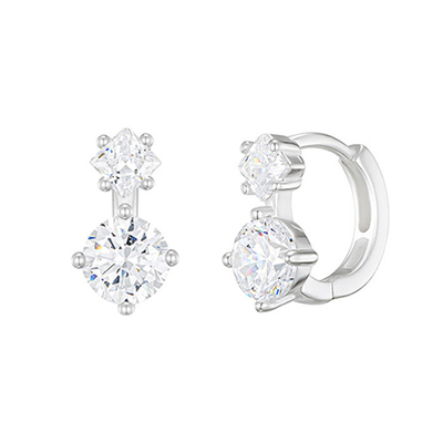 [김고은, 김연아 착용][sv925] snowflake one-touch earring: White