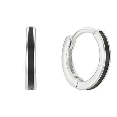 Black Onyx Hoop Earrings