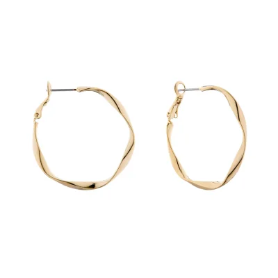Fluid Wave Hoop Earrings