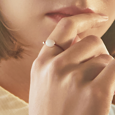 [태연,강지영,예린 착용] silver rose gemstone band-ring