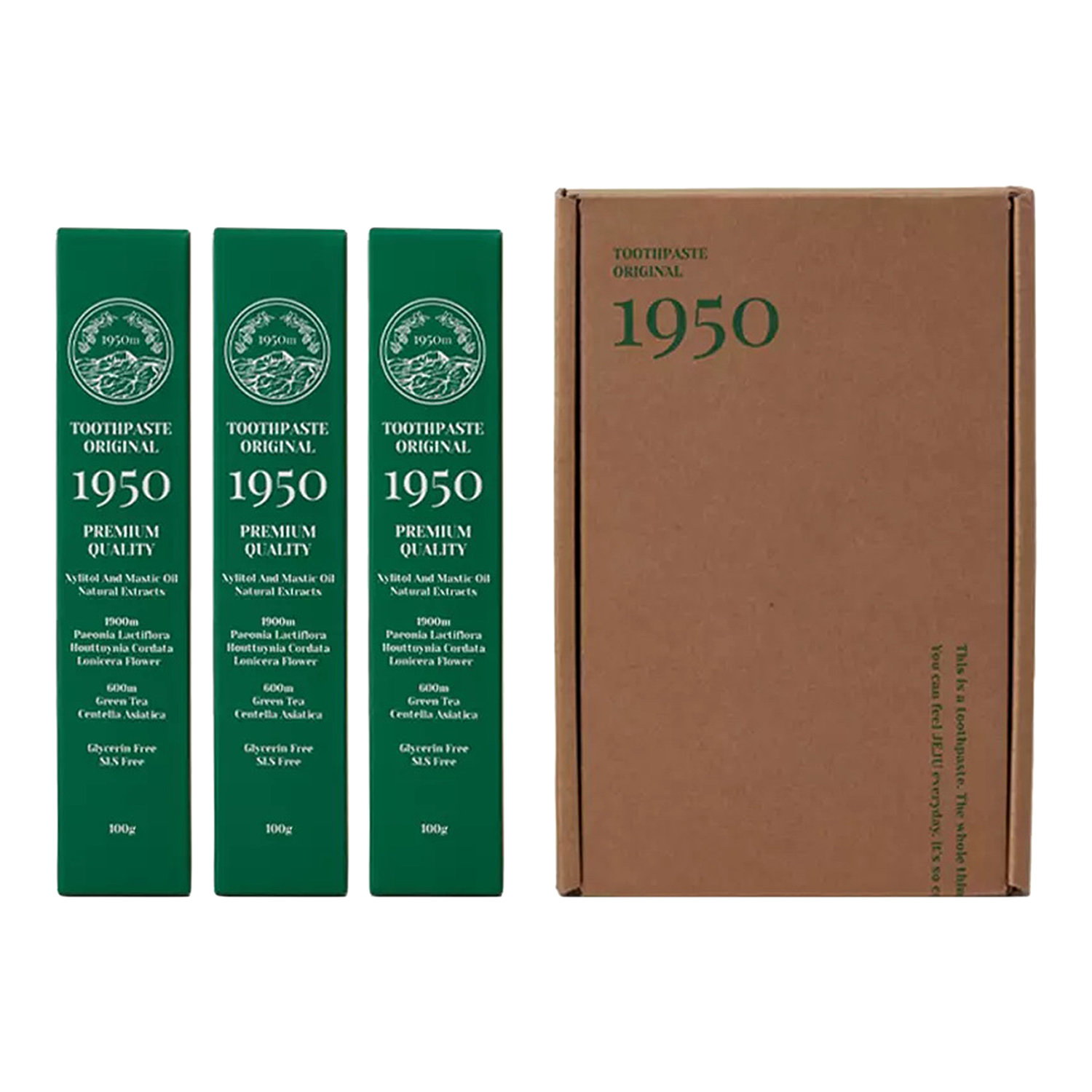 1950JEJU ORIGINAL GREEN TOOTHPASTE 100g 3EA SET
