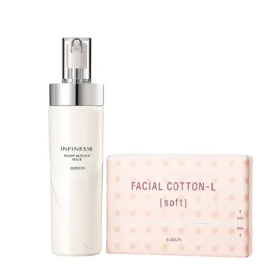 ALBION INFINESSE PUMP MATRIX MILK & ALBION FACIAL COTTON-L [SOFT]