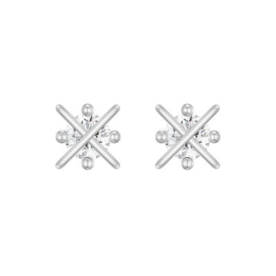 [sv925] airship cubic earring: White