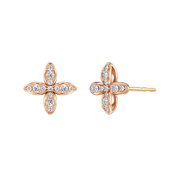[Golden dew] 韓国☆18K Gold☆GD Harmony (PW) Earrings Pure 999 24K Yellow Gold Shiny Star Flower Drop Stud