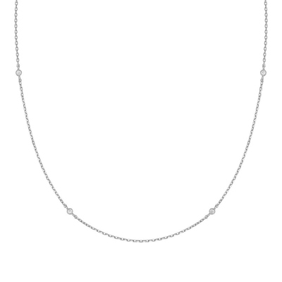[미주, 권진아, 소유 착용][sv925] thin bezel cubic necklace: White
