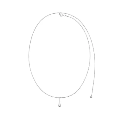 drop line lariat necklace :White