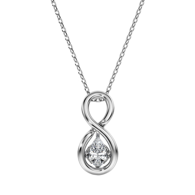 Eternity 펜던트, 랩 그로운 다이아몬드 0.33ct tw, 인피니티, 18K 화이트 골드