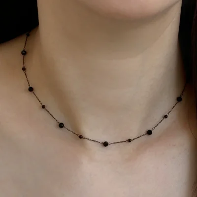 Black Ball Chain Necklace
