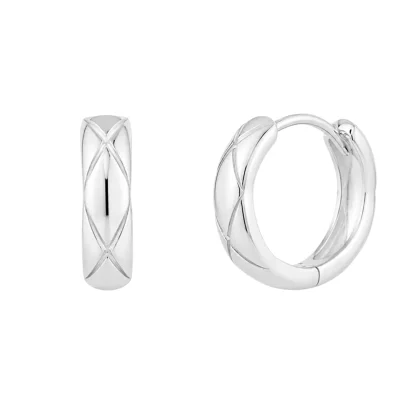 #Silver/[925실버] 럭스 퀼티드 원터치 귀걸이