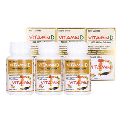 비타민D 칼슘 VITAMIND 1000 IU PLUS CALCIUM 60정 3개