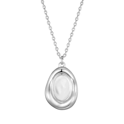 [윤하 착용] noir oval charm necklace :White