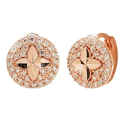 (14k post)Clover Circle Earrings