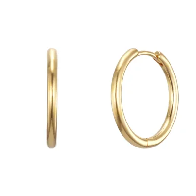 Basic ring gold earring_15mm