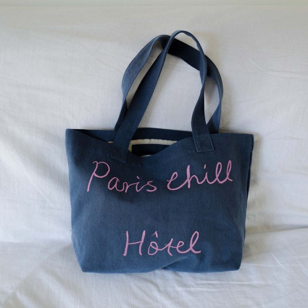 ☆HOTEL PARIS CHILL☆ Voyage Pouch 6color HOTEL PARIS CHILL - Tote bag | Paris Chill Bag - Blue – somibeya