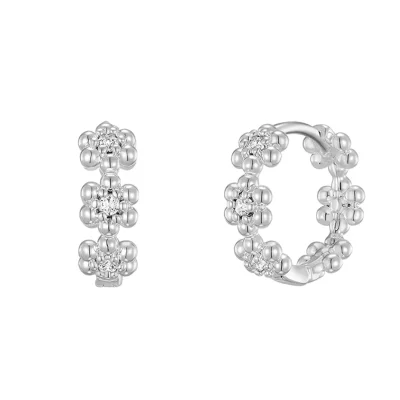 floral lace hoop earrings