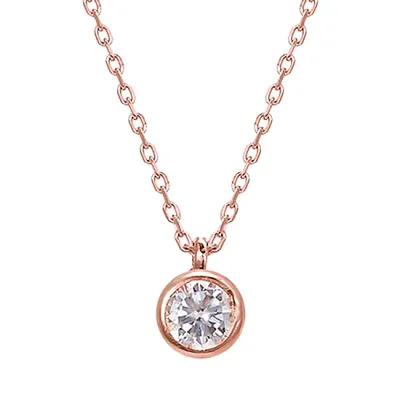 Bezel Set Round Necklace