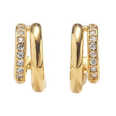 [몬스타엑스, 에스파 착용] two-line cubic earring : Gold