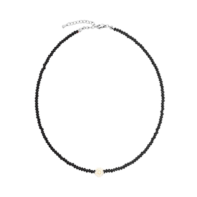rose spinel choker necklace : Black
