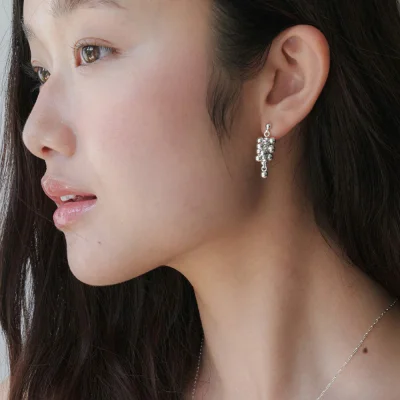 silver grape drop earring JE077