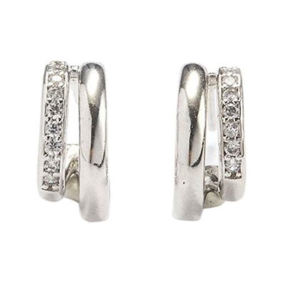 [몬스타엑스, 에스파 착용] two-line cubic earring : White