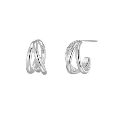 [면세단독] layered curve earrings