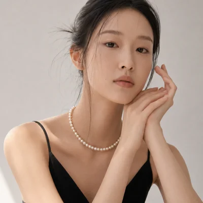 6mm 핵진주 목걸이 화이트