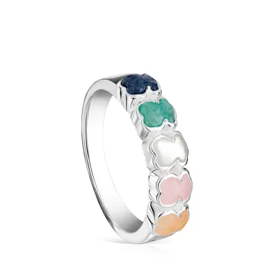 TOUS JEWE Mini Gem Ring Silver n12